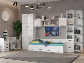 ВЕГА NEW Антресоль (Белый глянец/белый) в Александровском - alexsandrovskoe.ok-mebel.com | фото 3