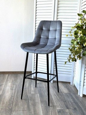 Барный стул ХОФМАН, цвет H-14 Серый, велюр / черный каркас М-City в Александровском - alexsandrovskoe.ok-mebel.com | фото 3