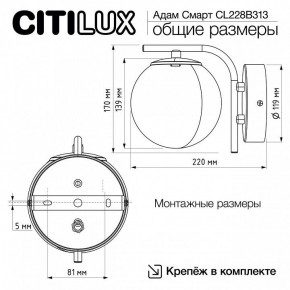 Бра Citilux Адам Смарт CL228B313 в Александровском - alexsandrovskoe.ok-mebel.com | фото 8