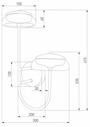 Бра Eurosvet Fungo 50388/2 LED черный в Александровском - alexsandrovskoe.ok-mebel.com | фото 5