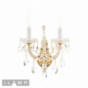 Бра iLamp Diamond W6071-2 GD+CL в Александровском - alexsandrovskoe.ok-mebel.com | фото 2