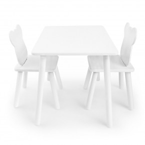 Детский комплект стол и два стула Мишка Rolti Baby с накладкой Алфавит (белая столешница/белое сиденье/белые ножки) в Александровском - alexsandrovskoe.ok-mebel.com | фото 2
