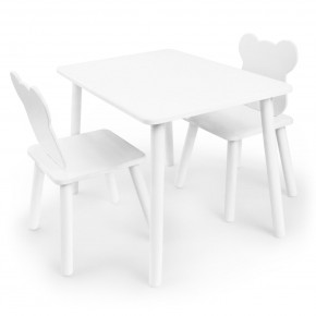 Детский комплект стол и два стула Мишка Rolti Baby с накладкой Алфавит (белая столешница/белое сиденье/белые ножки) в Александровском - alexsandrovskoe.ok-mebel.com | фото 3