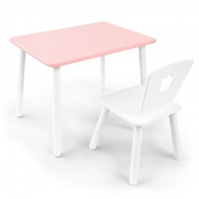 Детский комплект стол и стул «Корона» Rolti Baby (розовый/белый, массив березы/мдф) в Александровском - alexsandrovskoe.ok-mebel.com | фото 1