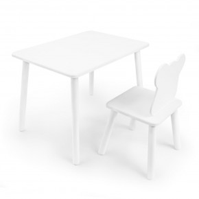 Детский комплект стол и стул «Мишка» Rolti Baby (белый/белый, массив березы/мдф) в Александровском - alexsandrovskoe.ok-mebel.com | фото
