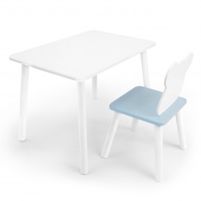 Детский комплект стол и стул «Мишка» Rolti Baby (белый/голубой, массив березы/мдф) в Александровском - alexsandrovskoe.ok-mebel.com | фото
