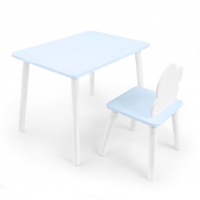 Детский комплект стол и стул «Облачко» Rolti Baby  (голубая столешница/голубое сиденье/белые ножки) в Александровском - alexsandrovskoe.ok-mebel.com | фото