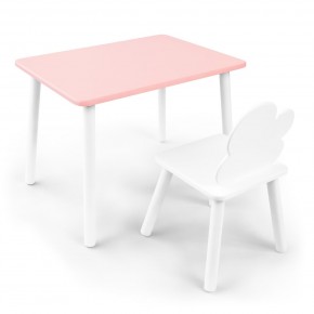 Детский комплект стол и стул «Облачко» Rolti Baby (розовый/белый, массив березы/мдф) в Александровском - alexsandrovskoe.ok-mebel.com | фото
