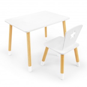 Детский комплект стол и стул «Звезда» Rolti Baby (белый/береза, массив березы/мдф) в Александровском - alexsandrovskoe.ok-mebel.com | фото