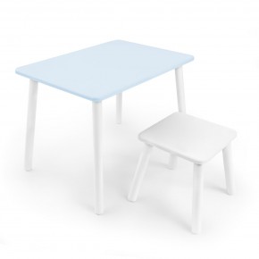 Детский комплект стол и табурет Rolti Baby (голубая столешница/белое сиденье/белые ножки) в Александровском - alexsandrovskoe.ok-mebel.com | фото