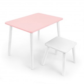 Детский комплект стол и табурет Rolti Baby (розовая столешница/белое сиденье/белые ножки) в Александровском - alexsandrovskoe.ok-mebel.com | фото