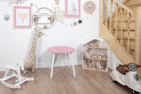 Детский стол круглый Rolti Baby (розовый/белый, массив березы/мдф) в Александровском - alexsandrovskoe.ok-mebel.com | фото 1