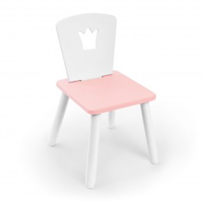 Детский стул Rolti Baby «Корона» (белый/розовый/белый, массив березы/мдф) в Александровском - alexsandrovskoe.ok-mebel.com | фото 1