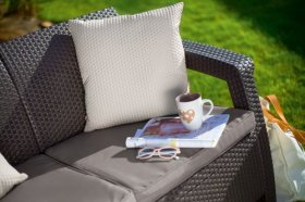 Диван пластиковый Корфу Макс (Corfu love seat max) коричневый в Александровском - alexsandrovskoe.ok-mebel.com | фото 3