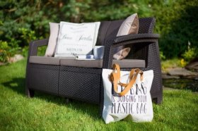 Диван пластиковый Корфу Макс (Corfu love seat max) коричневый в Александровском - alexsandrovskoe.ok-mebel.com | фото 4