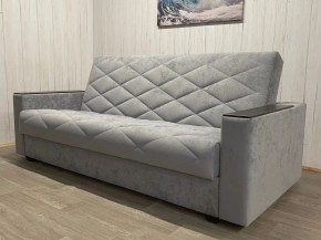 Диван Престиж-15 (НПБ+МДФ) велюр Sensey silver в Александровском - alexsandrovskoe.ok-mebel.com | фото 2