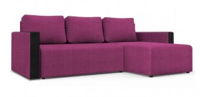 Диван угловой Алиса 3 Shaggy FUCHSIA - TEOS BLACK в Александровском - alexsandrovskoe.ok-mebel.com | фото