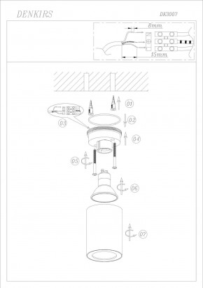 DK3007-WH Накладной светильник влагозащ., IP 44, 15 Вт, GU10, белый, алюминий в Александровском - alexsandrovskoe.ok-mebel.com | фото 4