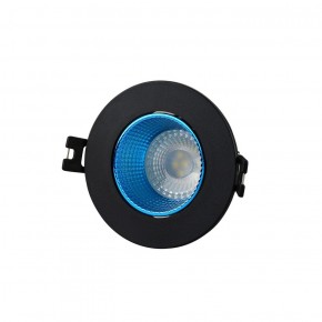 DK3061-BK+СY Встраиваемый светильник, IP 20, 10 Вт, GU5.3, LED, черный/голубой, пластик в Александровском - alexsandrovskoe.ok-mebel.com | фото