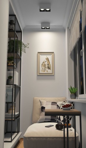 DK3085-WB+WH Светильник накладной IP 20, 10 Вт, GU5.3, LED, бело-черный/белый, пластик в Александровском - alexsandrovskoe.ok-mebel.com | фото 2