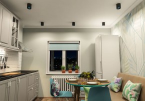 DK3090-BK+CY Светильник накладной IP 20, 10 Вт, GU5.3, LED, черный/голубой, пластик в Александровском - alexsandrovskoe.ok-mebel.com | фото 2