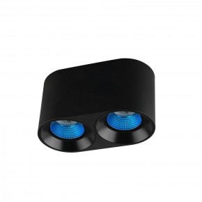DK3096-BK+CY Светильник накладной IP 20, 10 Вт, GU5.3, LED, черный/голубой, пластик в Александровском - alexsandrovskoe.ok-mebel.com | фото