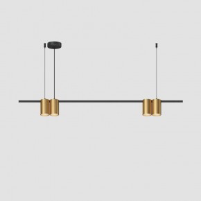 DK4061-BK+SG Подвесной светильник ORBIT, IP20, 4xGU10 LED до 15 Вт, черный + сатинированное золото, алюминий в Александровском - alexsandrovskoe.ok-mebel.com | фото