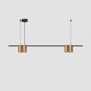 DK4061-BK+SG Подвесной светильник ORBIT, IP20, 4xGU10 LED до 15 Вт, черный + сатинированное золото, алюминий в Александровском - alexsandrovskoe.ok-mebel.com | фото 2