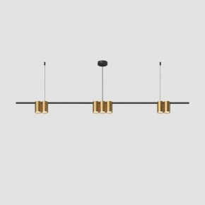 DK4063-BK+SG Подвесной светильник ORBIT, IP20, 7xGU10 LED до 15 Вт, черный + сатинированное золото, алюминий в Александровском - alexsandrovskoe.ok-mebel.com | фото
