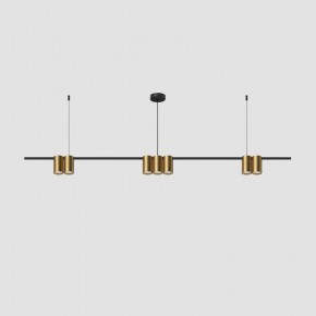 DK4063-BK+SG Подвесной светильник ORBIT, IP20, 7xGU10 LED до 15 Вт, черный + сатинированное золото, алюминий в Александровском - alexsandrovskoe.ok-mebel.com | фото 2