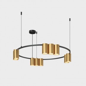 DK4065-BK+SG Подвесной светильник ORBIT , IP20, 10xGU10 LED до 15 Вт, черный + сатинированное золото, алюминий в Александровском - alexsandrovskoe.ok-mebel.com | фото