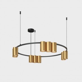 DK4065-BK+SG Подвесной светильник ORBIT , IP20, 10xGU10 LED до 15 Вт, черный + сатинированное золото, алюминий в Александровском - alexsandrovskoe.ok-mebel.com | фото 2