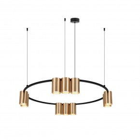 DK4065-BK+SG Подвесной светильник ORBIT , IP20, 10xGU10 LED до 15 Вт, черный + сатинированное золото, алюминий в Александровском - alexsandrovskoe.ok-mebel.com | фото 3