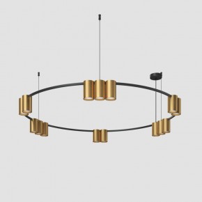 DK4067-BK+SG Подвесной светильник ORBIT, IP20, 15xGU10 LED, до 15 Вт, черный + сатинированное золото, алюминий в Александровском - alexsandrovskoe.ok-mebel.com | фото 2