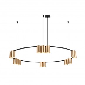 DK4067-BK+SG Подвесной светильник ORBIT, IP20, 15xGU10 LED, до 15 Вт, черный + сатинированное золото, алюминий в Александровском - alexsandrovskoe.ok-mebel.com | фото 3