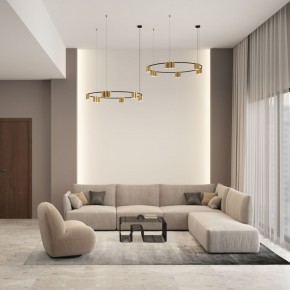 DK4067-BK+SG Подвесной светильник ORBIT, IP20, 15xGU10 LED, до 15 Вт, черный + сатинированное золото, алюминий в Александровском - alexsandrovskoe.ok-mebel.com | фото 4