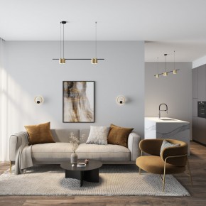 DK5060-BK+SG Бра ORBIT, IP20, 3000К, LED, 10 Вт, черный + сатинированное золото, алюминий в Александровском - alexsandrovskoe.ok-mebel.com | фото 5