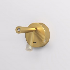 DK5072-SB Бра SHINE WALL со светодиодом, D104*H68, IP20, 3000К, 3W, RA?90, сатинированная латунь, алюминий в Александровском - alexsandrovskoe.ok-mebel.com | фото 3