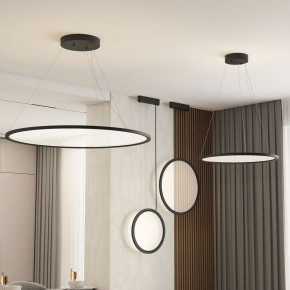 DK6604-BK Подвесной вертикальный светильник Veil со светодиодом H1500 d450 220V 36W 3000-6000K IP20 черный алюминий в Александровском - alexsandrovskoe.ok-mebel.com | фото 4