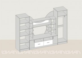 Гостиная Аллегро с 2 шкафами вариант-5 (Ясень светлый/тёмный) в Александровском - alexsandrovskoe.ok-mebel.com | фото 2
