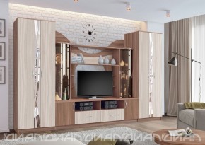 Гостиная Аллегро с 2 шкафами вариант-5 (Ясень светлый/тёмный) в Александровском - alexsandrovskoe.ok-mebel.com | фото 3
