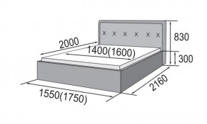 ГРЕТА Кровать 1400 (экокожа бежевая) в Александровском - alexsandrovskoe.ok-mebel.com | фото 2