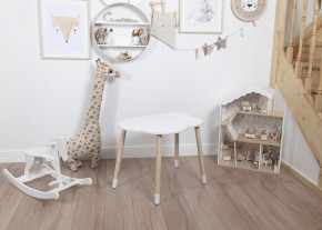 Комплект детский стол ОБЛАЧКО и стул ЗВЕЗДА ROLTI Baby (белая столешница/белое сиденье/береза ножки) в Александровском - alexsandrovskoe.ok-mebel.com | фото