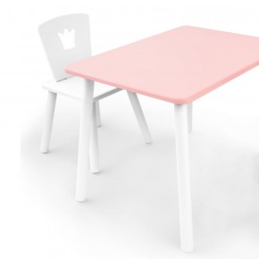Комплект детской мебели стол и стул Корона (Розовый/Белый/Белый) в Александровском - alexsandrovskoe.ok-mebel.com | фото