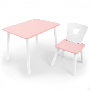 Комплект детской мебели стол и стул Корона (Розовый/Розовый/Белый) в Александровском - alexsandrovskoe.ok-mebel.com | фото