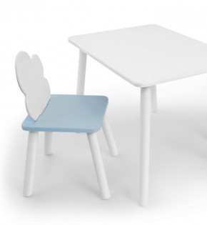 Комплект детской мебели стол и стул Облачко (Белый/Голубой/Белый) в Александровском - alexsandrovskoe.ok-mebel.com | фото
