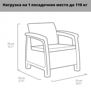Комплект мебели Корфу Рест (Corfu Rest - without table) графит в Александровском - alexsandrovskoe.ok-mebel.com | фото 3