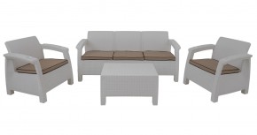 Комплект уличной мебели Yalta Premium Terrace Triple Set (Ялта) белый (+подушки под спину) в Александровском - alexsandrovskoe.ok-mebel.com | фото 1