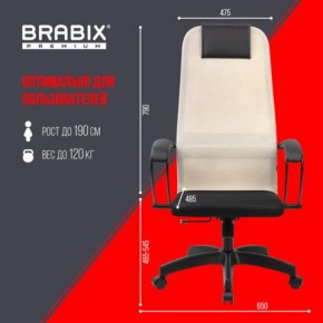 Кресло BRABIX PREMIUM "Ultimate EX-800" пластик, плотная двойная сетка Х2, черное/бежевое, 532916 в Александровском - alexsandrovskoe.ok-mebel.com | фото 6