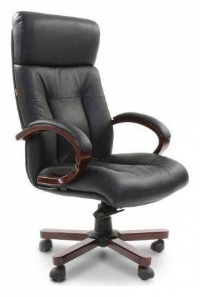 Кресло для руководителя Chairman 421 черный/орех темный, черный в Александровском - alexsandrovskoe.ok-mebel.com | фото